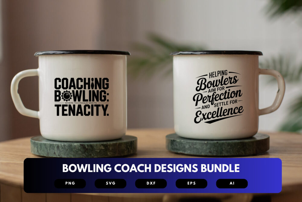 Bowling Coach SVG Bundle | Sports Coach Clipart, Bowling Silhouette Cut Files for Cricut & Sublimation - Image 6