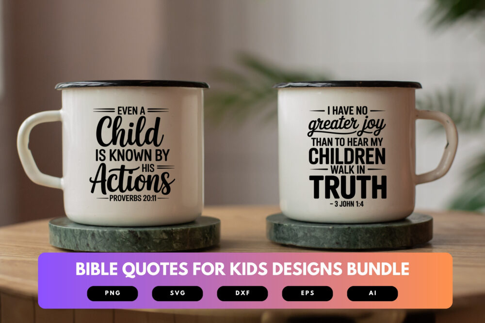 Bible Verse SVG Bundle for Kids | Christian Quotes, Scripture Cut Files for Children’s Crafts, Cricut & Sublimation - Image 7