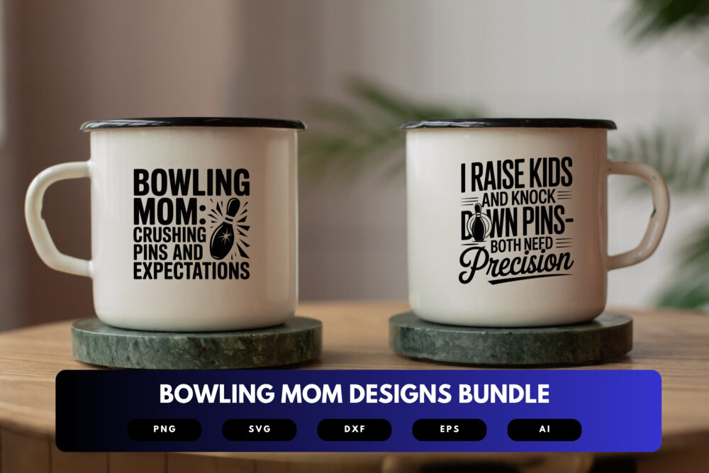 Bowling Mom SVG Bundle | Cute Bowling Clipart, Sports Silhouette Cut Files for Cricut & Sublimation - Image 6