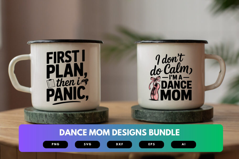 Dance Mom SVG Bundle | Dance Team Clipart, Silhouette Cut Files for Cricut & Sublimation - Image 7