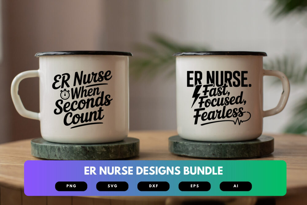 ER Nurse SVG Bundle | Emergency Room Clipart, Medical Silhouette Cut Files for Cricut & Sublimation - Image 7