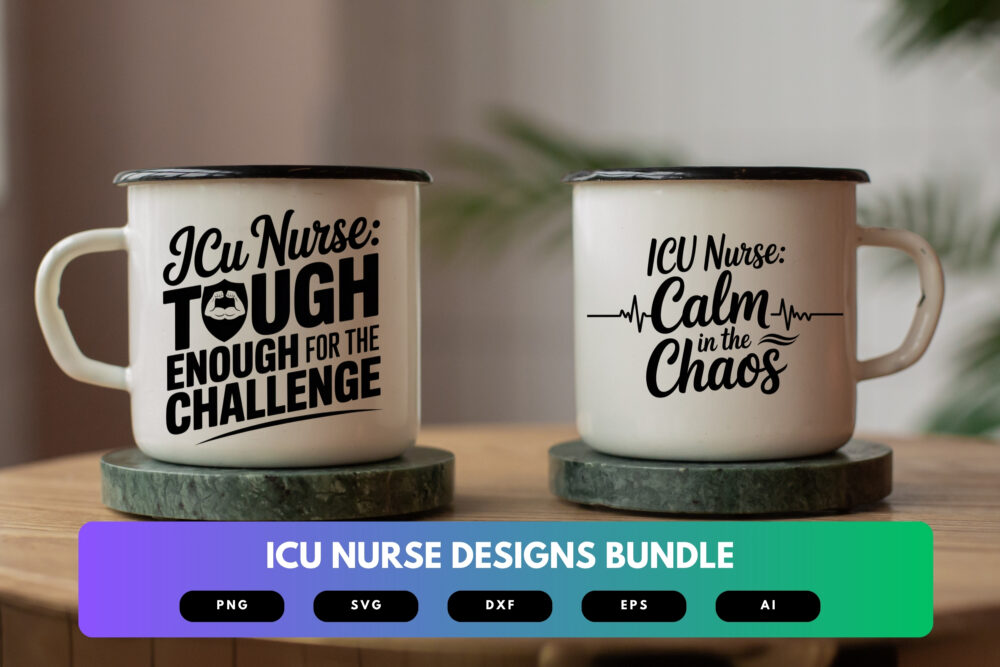 ICU Nurse SVG Bundle | Critical Care Clipart, Medical Silhouette Cut Files for Cricut & Sublimation - Image 7