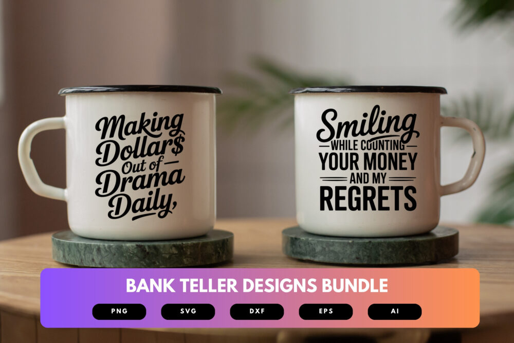 Bank Teller SVG Bundle | Banking Clipart, Finance Job Silhouettes , Cut Files for Cricut & Sublimation - Image 7