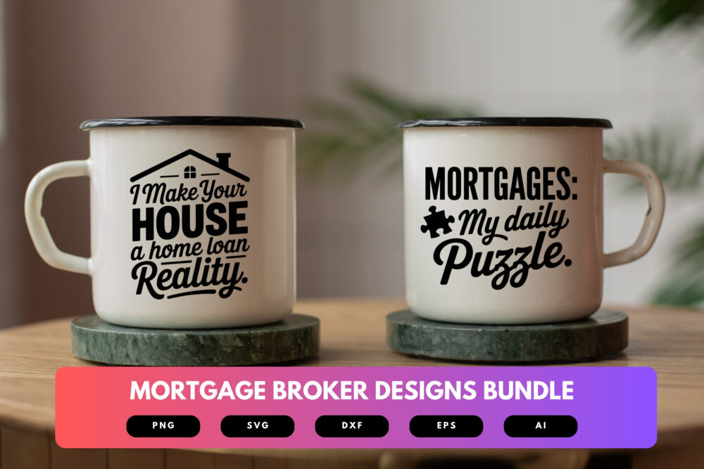 Mortgage Broker SVG Bundle | Real Estate Clipart, Home Loan Quote Cut Files for Cricut & Sublimation - Image 7