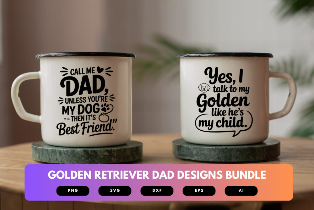 Golden Retriever Dad SVG Bundle | Funny Dog Shirt Designs, Pet Lover Clipart , Cut Files for Cricut & Sublimation - Image 6