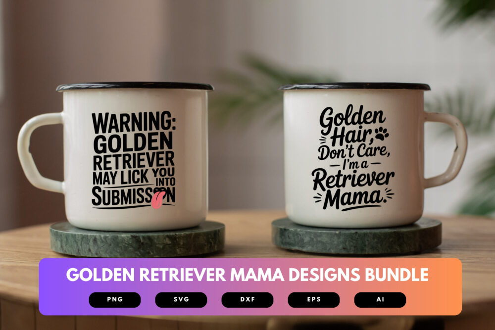 Golden Retriever Mama SVG Bundle | Funny Dog Shirt Designs, Pet Lover Clipart , Cut Files for Cricut & Sublimation - Image 7