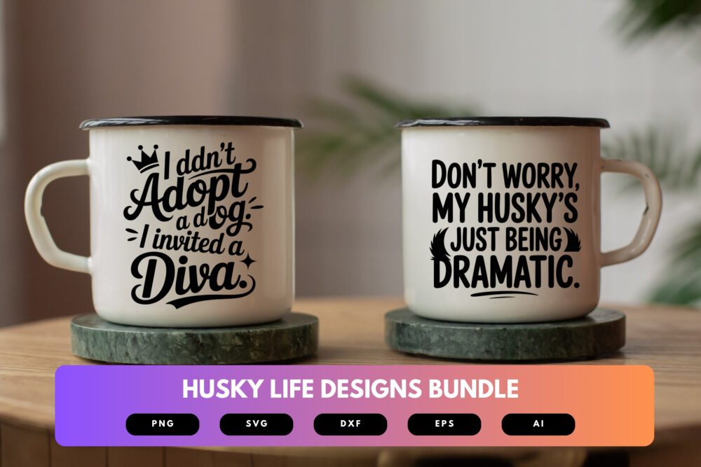 HuskyLife SVG Bundle | Funny Husky Shirt Designs, Dog Lover Clipart , Cut Files for Cricut & Sublimation - Image 7