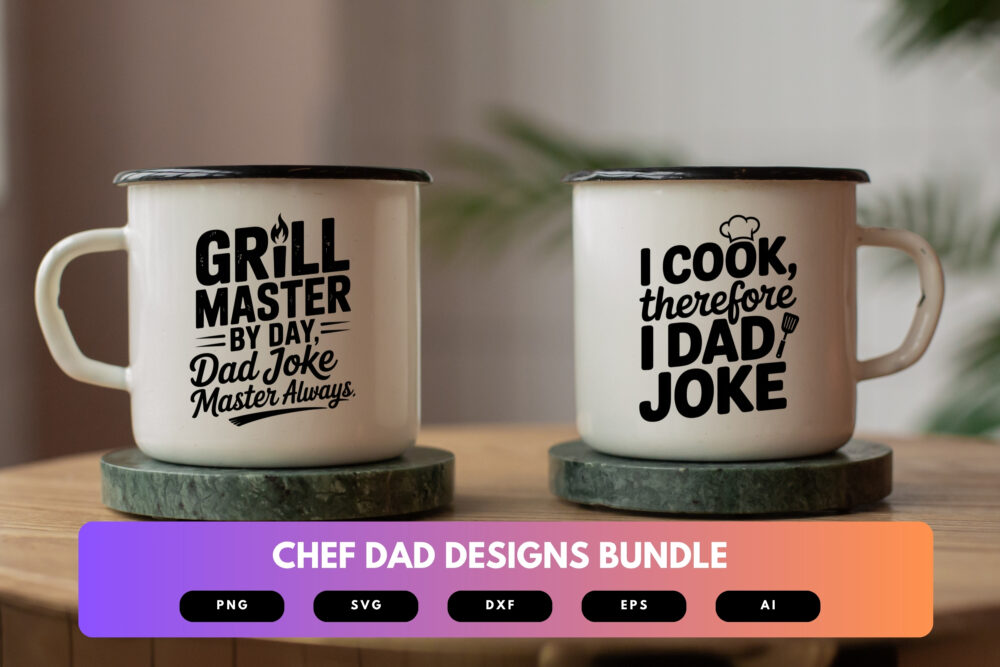 Chef Dad SVG Bundle | Cooking Clipart, Funny Kitchen Silhouette Cut Files for Cricut & Sublimation - Image 7