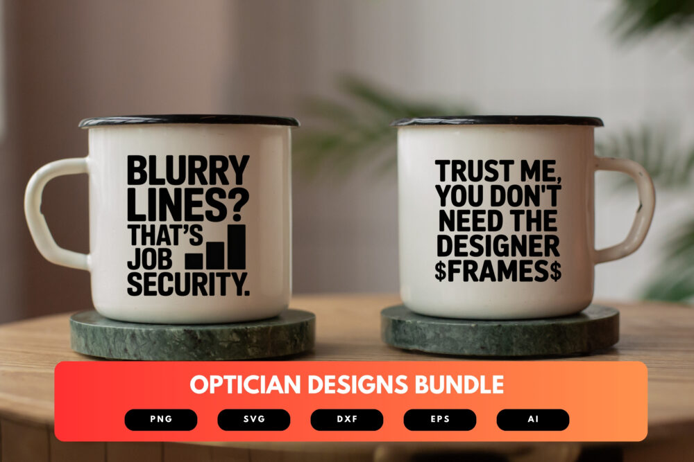 Optician SVG Bundle | Eyewear Clipart, Eye Care Silhouette Cut Files for Cricut & Sublimation - Image 7