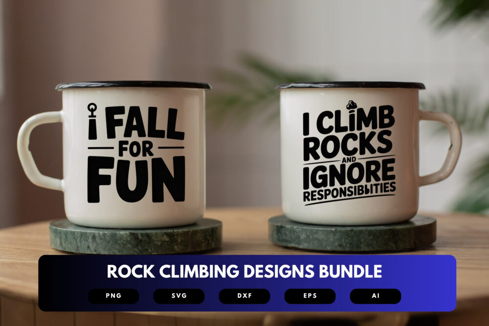 Rock Climbing SVG Bundle | Mountain Climber Clipart, Adventure Silhouette Cut Files for Cricut & Sublimation - Image 7
