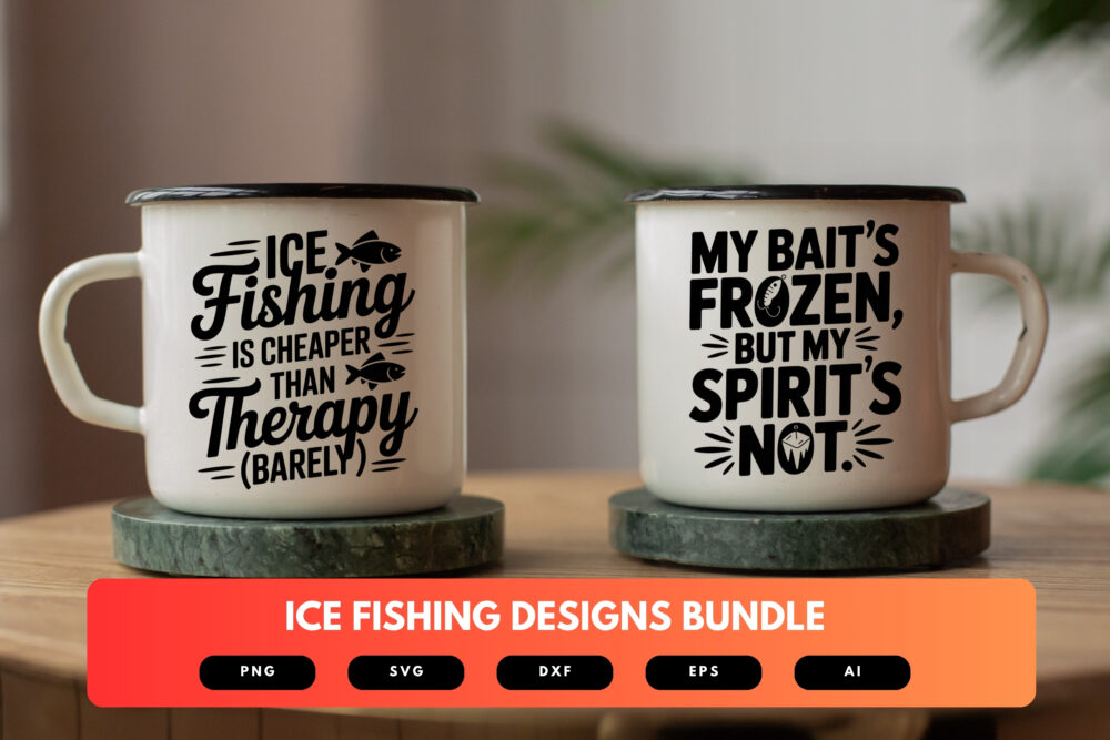 Ice Fishing SVG Bundle | Winter Fishing Quotes , Angler Cut Files for Cricut & Sublimation - Image 7