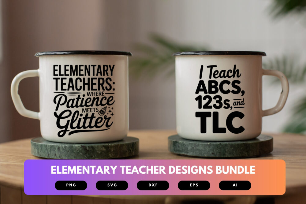 Elementary Teacher SVG Bundle | School Quote Clipart, Back to School Cut Files for Cricut & Sublimation - Image 7