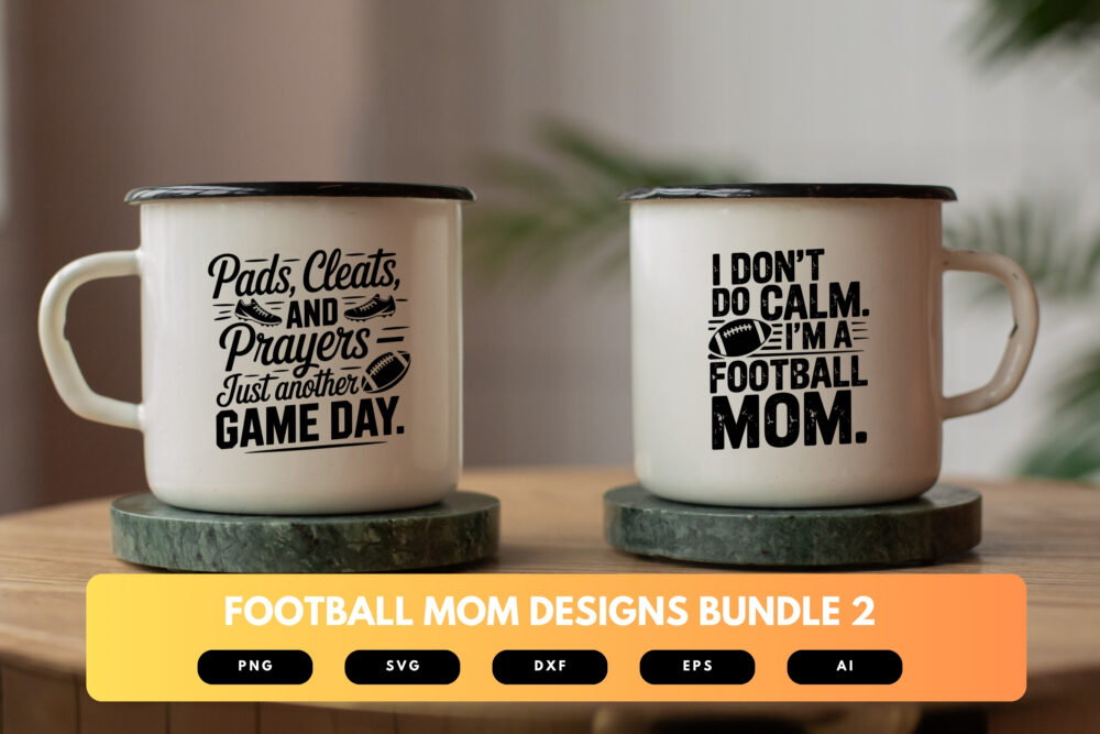 Football Mom SVG Bundle | Game Day Clipart, Proud Sports Mom Silhouette Cut Files for Cricut & Sublimation - Image 6