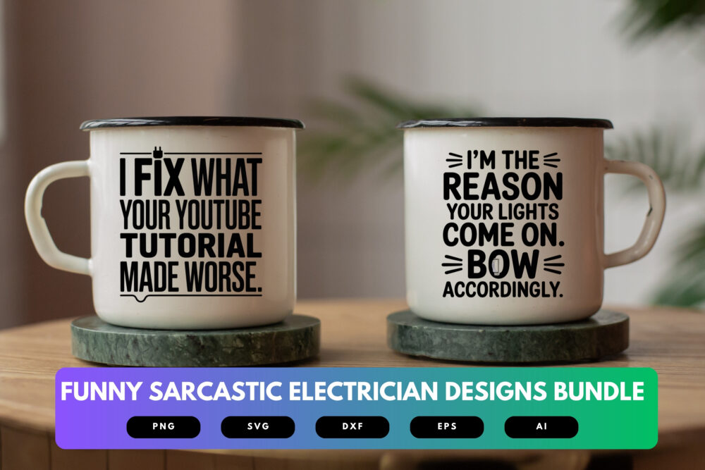 Electrician SVG Bundle | Funny Electrical Quotes, Sarcastic Cut Files for Cricut & Sublimation - Image 7
