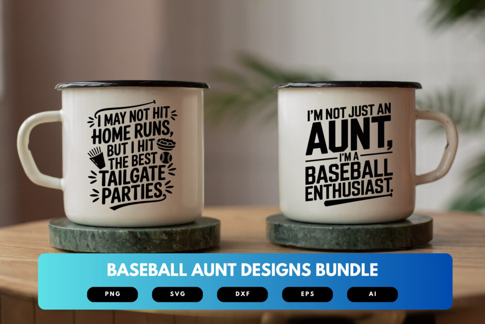Baseball Aunt SVG Bundle | Sports Quotes, Baseball Clipart, Game Day Designs for Cricut & Sublimation Cut Files - Image 6