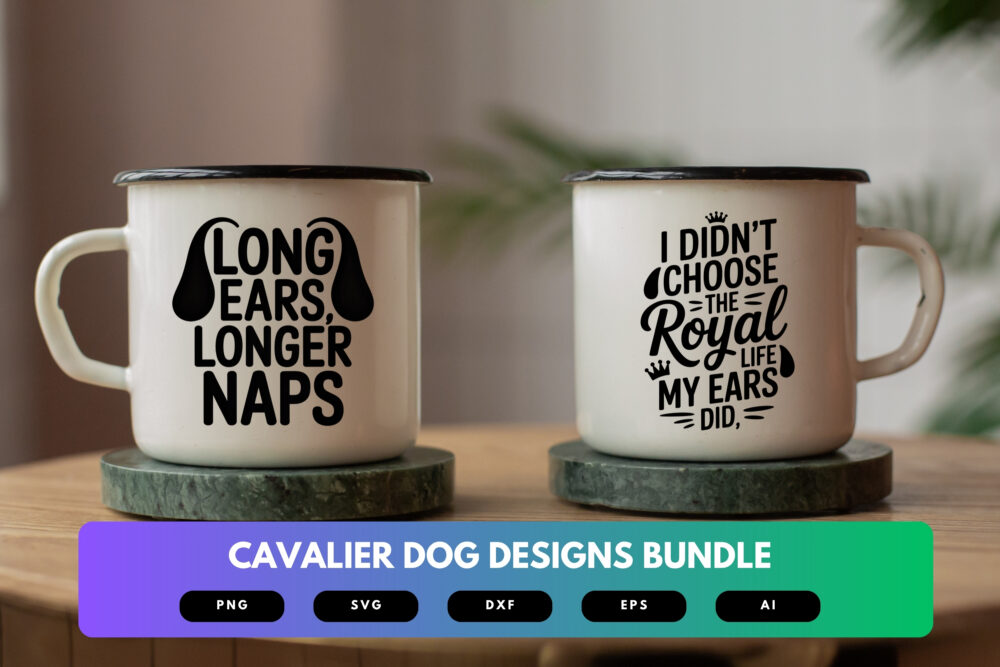 Cavalier King Charles Spaniel SVG Bundle | Dog Clipart, Cute Pet Silhouette Cut Files for Cricut & Sublimation - Image 7