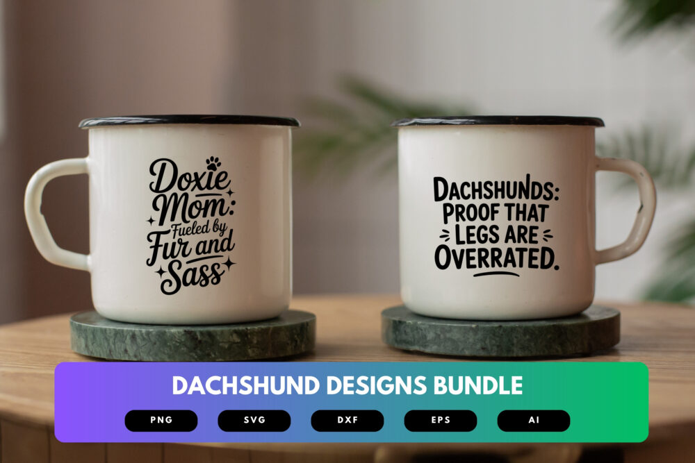 Dachshund SVG Bundle | Dog Clipart, Funny Wiener Dog Silhouette Cut Files for Cricut & Sublimation - Image 7