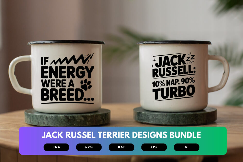 Jack Russell Terrier SVG Bundle | Dog Clipart, Energetic Pet Silhouette Cut Files for Cricut & Sublimation - Image 7
