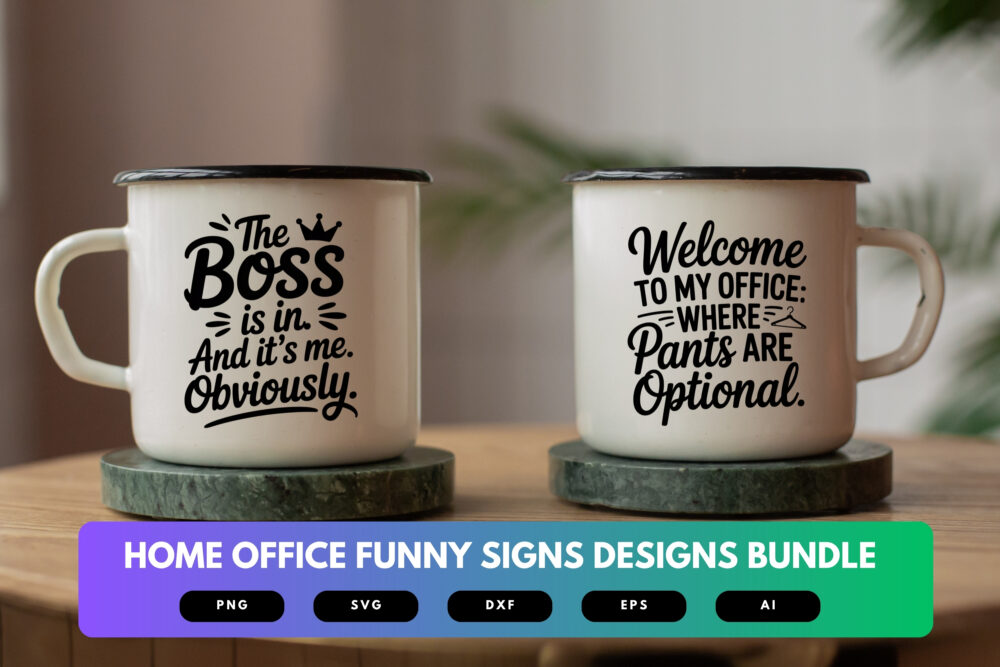 Home Office SVG Bundle | Funny Office Sign Cut Files for Cricut, Work From Home Decor Clipart, Remote Work Quotes - Image 7