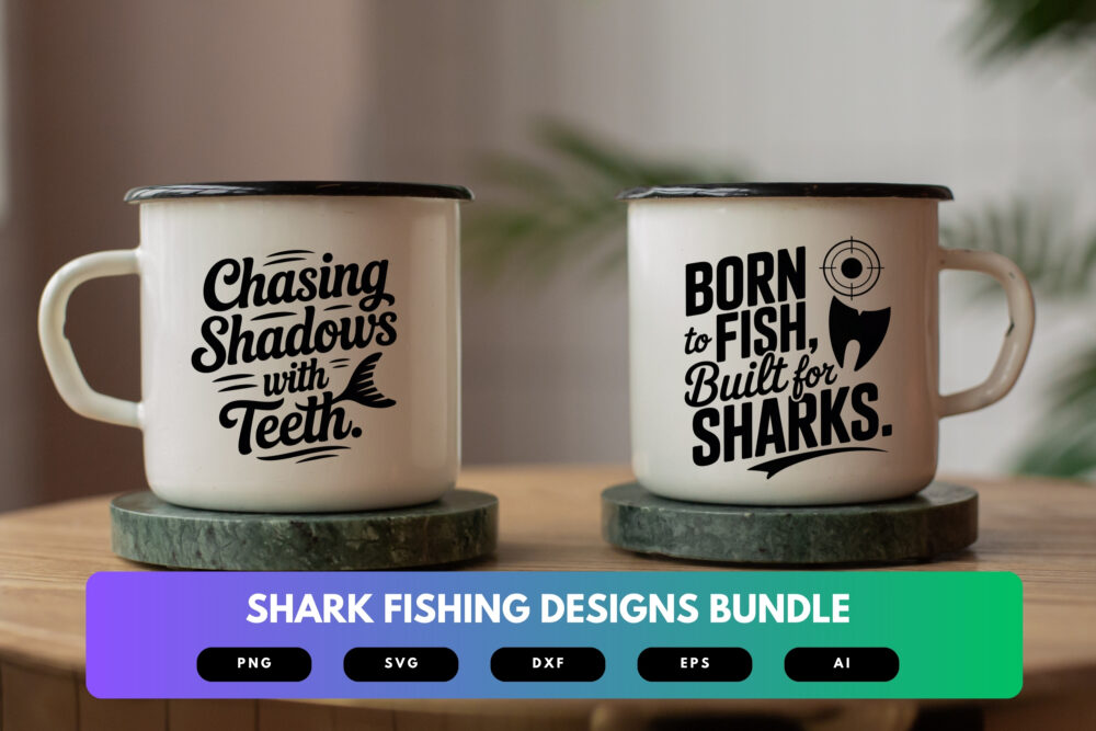 Shark Fishing SVG Bundle | Deep Sea Angler , Sport Fishing Cut Files for Cricut, Sublimation & Apparel - Image 7