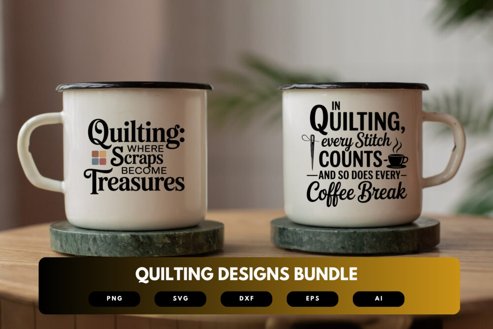 Quilting SVG Bundle | Funny Sewing Quotes, Quilt Block Clipart and Crafter Cut Files for Cricut & Sublimation - Image 6