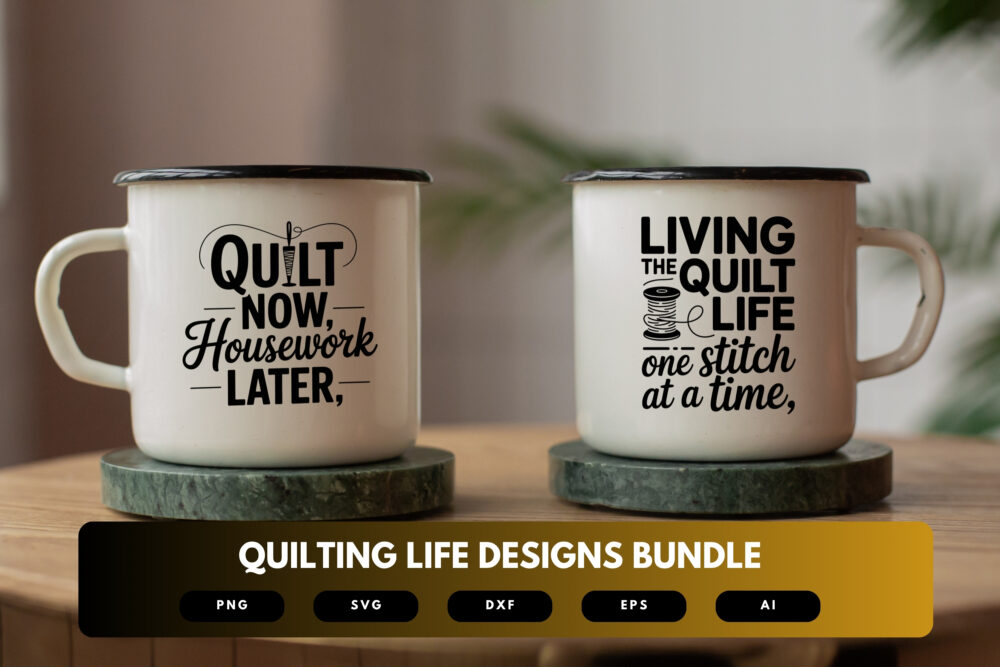 Quilting Life SVG Bundle | Cozy Sewing Quotes, Patchwork Clipart and Fabric Crafter Cut Files for Cricut & Sublimation - Image 6