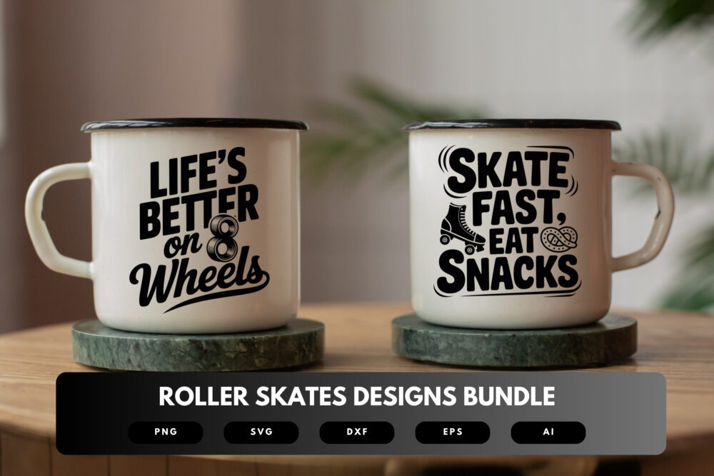 Roller Skates SVG Bundle | Retro Skating Quotes, Skater Girl Clipart and Roller Derby Cut Files for Cricut & Sublimation - Image 6