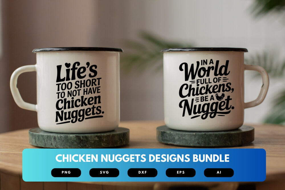 Chicken Nugget SVG Bundle | Funny Food Clipart, Fast Food Silhouette Cut Files for Cricut & Sublimation - Image 6