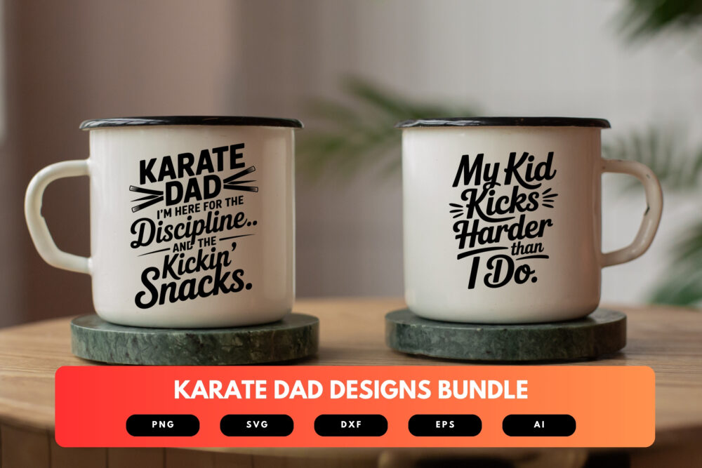 Karate Dad SVG Bundle | Martial Arts Clipart, Father Silhouette Cut Files for Cricut & Sublimation - Image 6