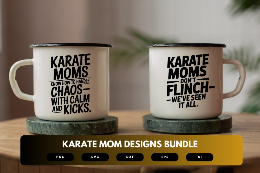 Karate Mom SVG Bundle | Martial Arts Clipart, Strong Mother Silhouette Cut Files for Cricut & Sublimation - Image 6
