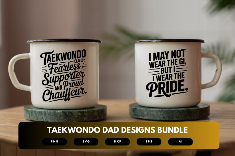 Taekwondo Dad SVG Bundle | Martial Arts Clipart, Father Silhouette Cut Files for Cricut & Sublimation - Image 6