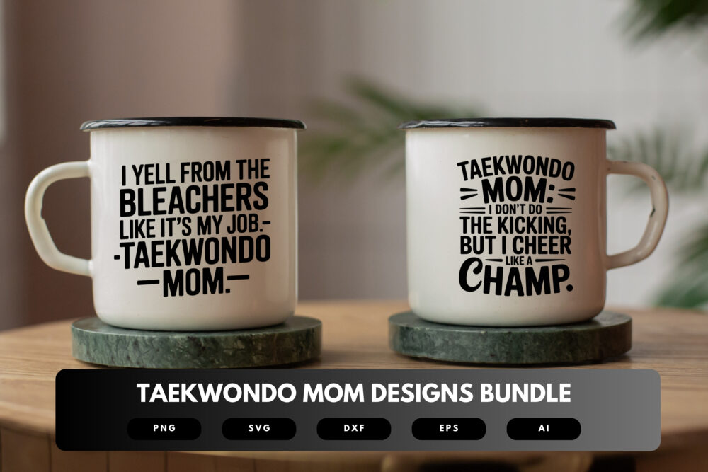 Taekwondo Mom SVG Bundle | Martial Arts Clipart, Strong Mother Silhouette Cut Files for Cricut & Sublimation - Image 6