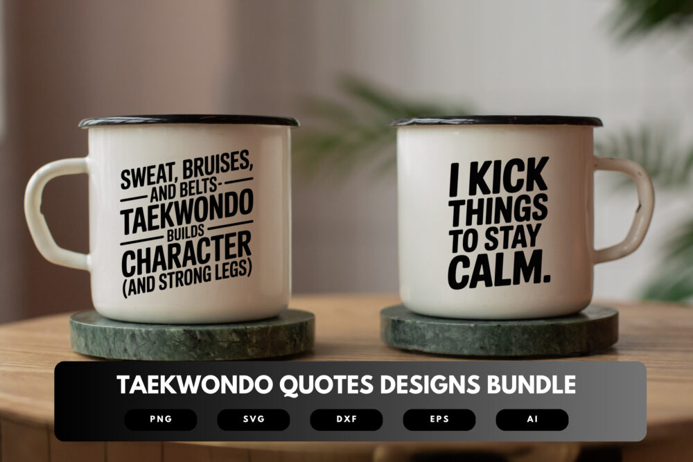 Taekwondo Quotes SVG Bundle | Martial Arts Motivation Clipart, Dojang Typography Cut Files for Cricut & Sublimation - Image 6