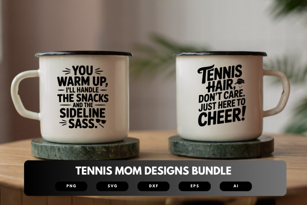Tennis Mom SVG Bundle | Sports Clipart, Proud Mother Silhouette Cut Files for Cricut & Sublimation - Image 6