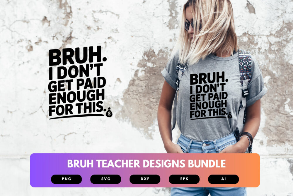 Bruh Teacher SVG Bundle | Funny Teacher Quote Clipart, Trendy Classroom Cut Files for Cricut & Sublimation - Image 5