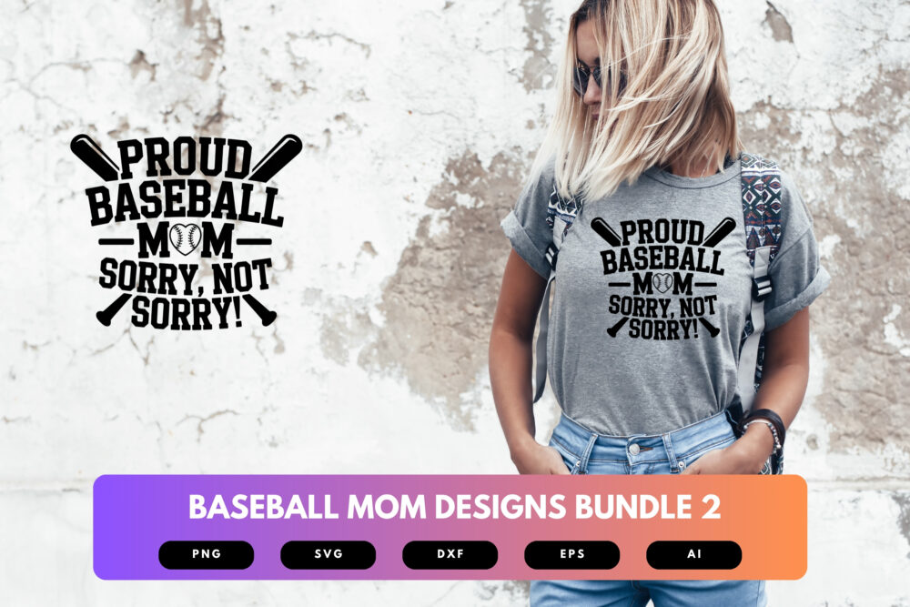 Baseball Mom SVG Bundle | Sports Mom Clipart, Game Day Silhouette Cut Files for Cricut & Sublimation - Image 5