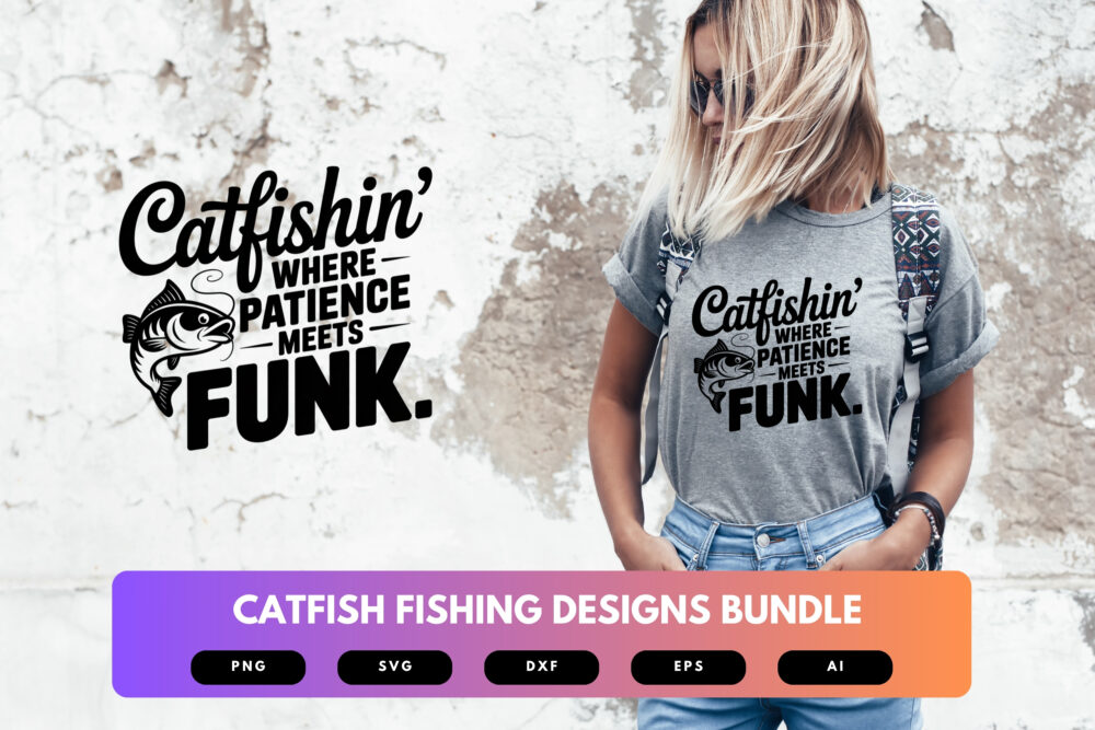 Catfish Fishing SVG Bundle | Angler Clipart, Fishing Silhouette Cut Files for Cricut & Sublimation - Image 5