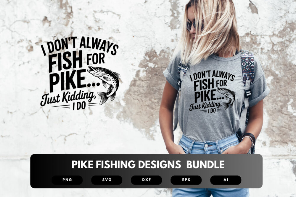 Pike Fishing SVG Bundle | Angler Clipart, Fishing Quote Cut Files for Cricut & Sublimation - Image 5