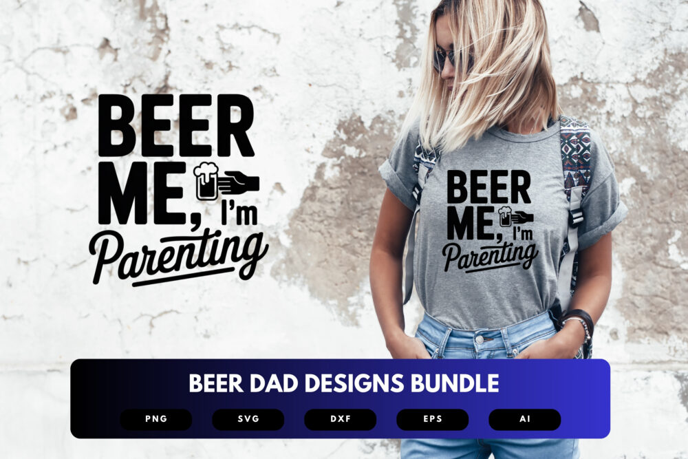 Beer Dad SVG Bundle | Funny Father’s Day Clipart, Beer Mug Silhouette Cut Files for Cricut & Sublimation - Image 5