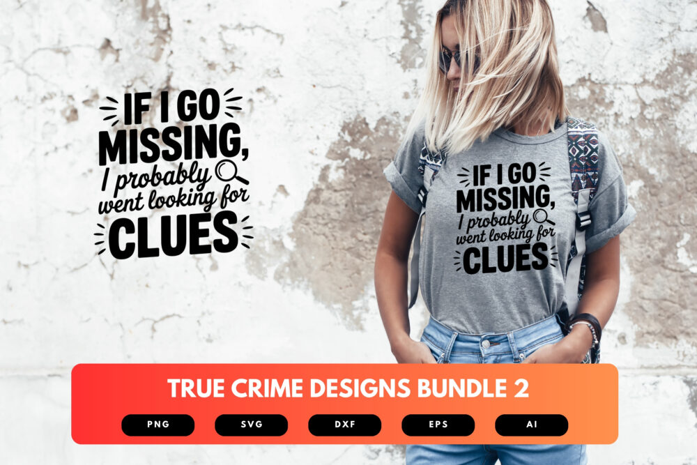 True Crime SVG Bundle | Crime Junkie Quotes, Murder Mystery Clipart for Cricut & Sublimation - Image 5