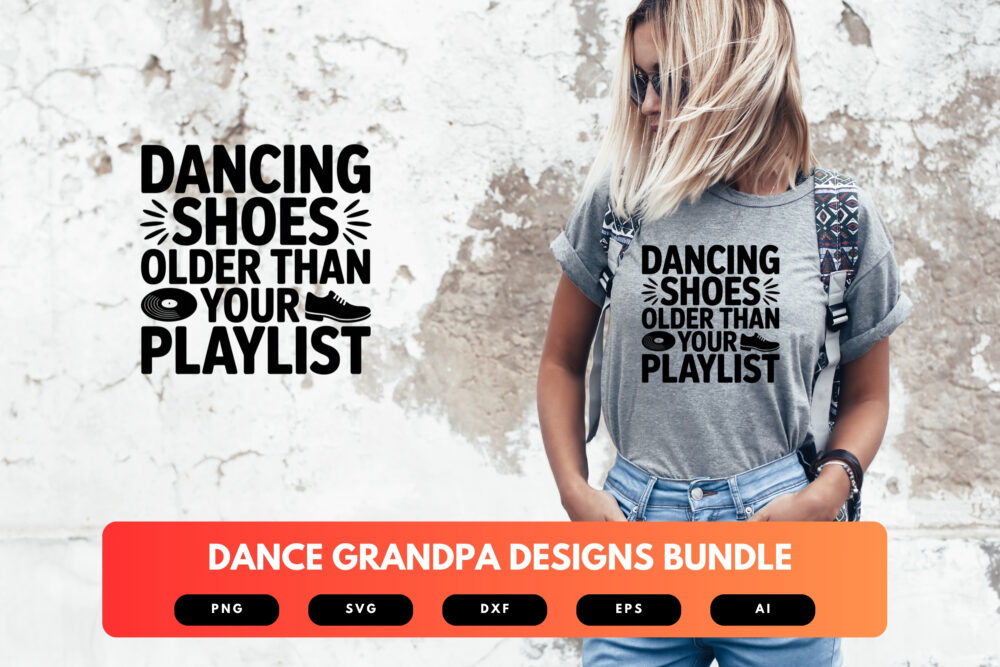 Dance Grandpa SVG Bundle | Funny Grandpa Dancing Clipart, Senior Silhouette Cut Files for Cricut & Sublimation - Image 6