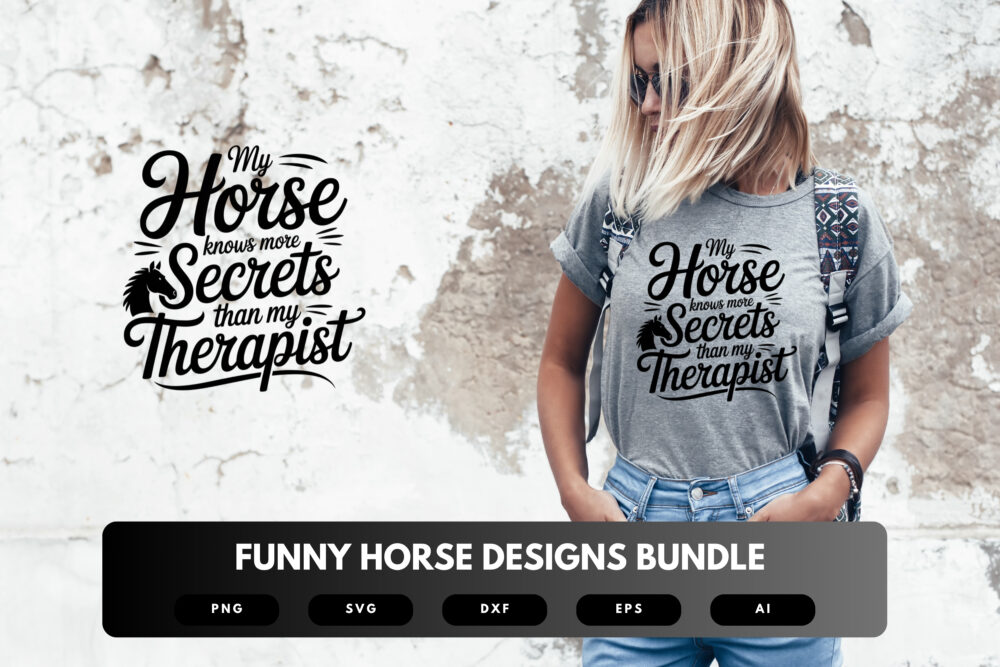 Funny Horse SVG Bundle | Equestrian Quotes, Farm Animal Clipart Cut Files for Cricut & Sublimation - Image 6