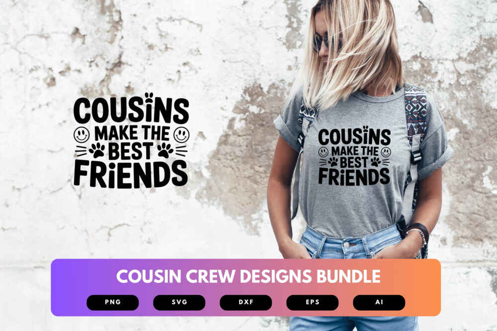 Cousin Crew SVG Bundle | Family Quotes, Matching Cousin Clipart , Silhouette Cut Files for Cricut & Sublimation - Image 6