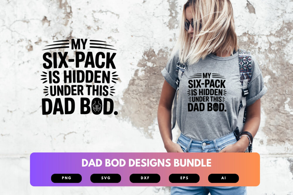 Dad Bod SVG Bundle | Funny Father Clipart, Dad Life Silhouette Cut Files for Cricut & Sublimation - Image 6