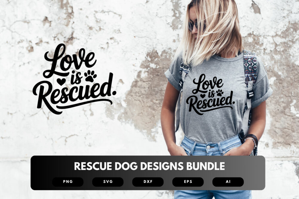 Rescue Dog SVG Bundle | Adoption Quote Clipart, Dog Rescue Cut Files for Cricut & Sublimation - Image 6
