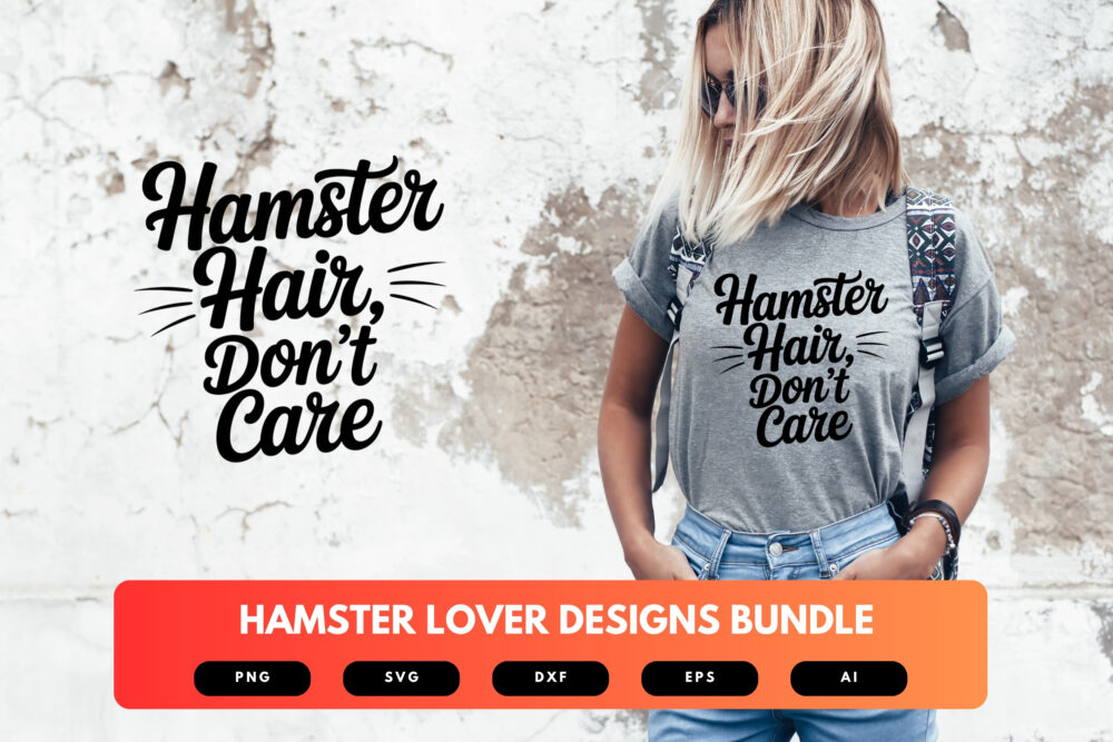 Hamster Lover SVG Bundle | Cute Pet Rodent Clipart, Funny Hamster Silhouette Cut Files for Cricut & Sublimation - Image 6