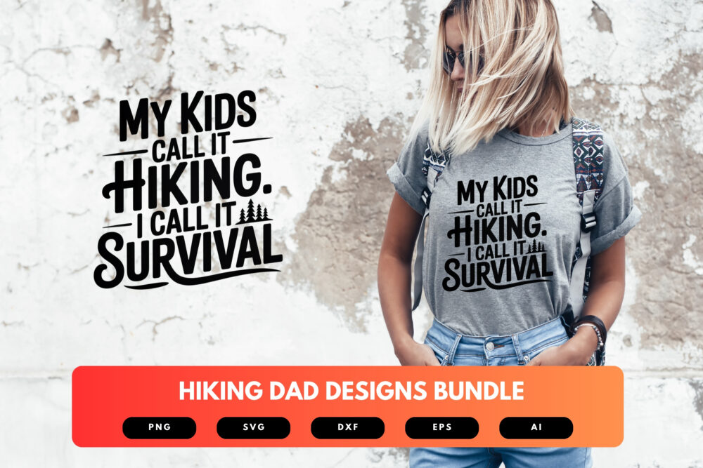 Hiking Dad SVG Bundle | Mountain Adventure Clipart, Trail Silhouette Cut Files for Cricut & Sublimation - Image 6