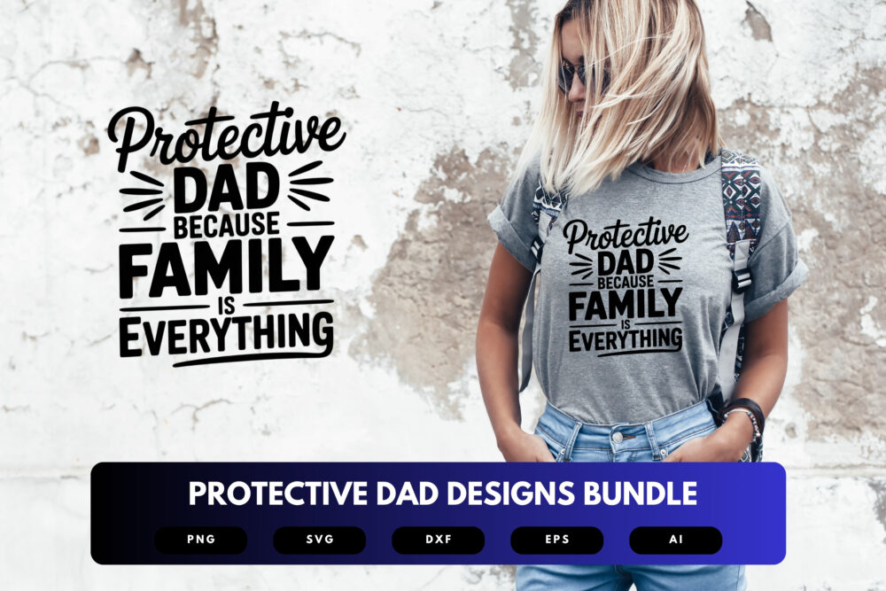 Protective Dad SVG Bundle | Strong Fatherhood Clipart, Shield Silhouette Cut Files for Cricut & Sublimation - Image 5