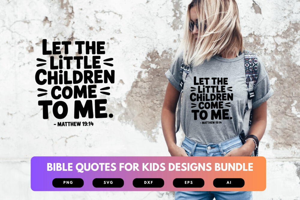 Bible Verse SVG Bundle for Kids | Christian Quotes, Scripture Cut Files for Children’s Crafts, Cricut & Sublimation - Image 6