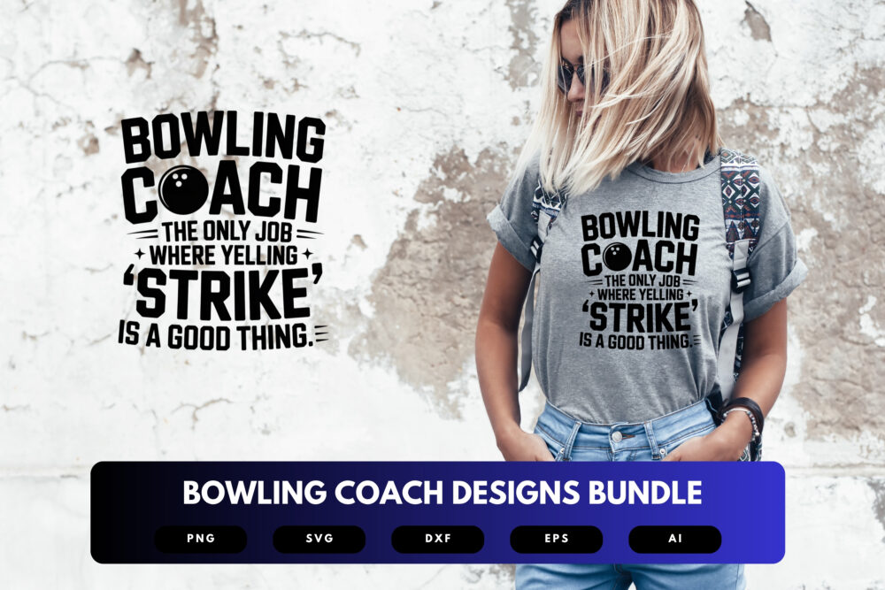 Bowling Coach SVG Bundle | Sports Coach Clipart, Bowling Silhouette Cut Files for Cricut & Sublimation - Image 5